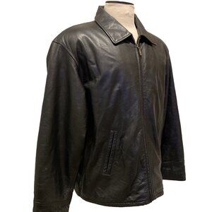 Black Soft Supple Leather Jacket~ Middlebrook Park Mens Size XL Heavy Warm